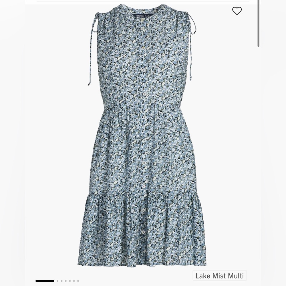 Veronica Beard Yuliana Blue Floral Dress, L